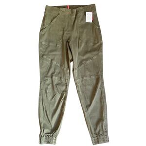 Spanx Twill Joggers in Darkened Olive